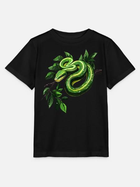 Grüner Baumpython Schlangen Liebhaber Terrarium - Stanley/Stella Kinder T-Shirt MINI CREATOR - Schwarz