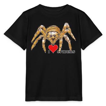 Araignée d’Halloween, Arachnophobie, Monstre - T-shirt bio MINI CREATOR Stanley/Stella Enfant - noir - Devant - Mikhail (115cm)