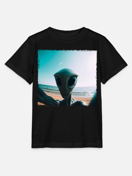 Alien Beach Selfie - Stanley/Stella Kinder T-Shirt MINI CREATOR - Schwarz