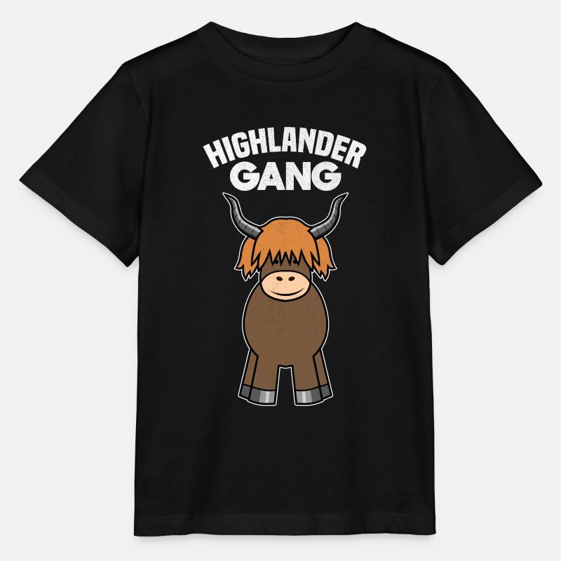 Highland Cattle Highlander Rind - Stanley/Stella Kinder T-Shirt MINI CREATOR  - Schwarz