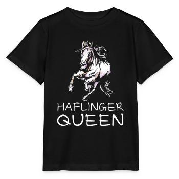 Haflinger Pferd Reiterinnen Reiterhof - Stanley/Stella Kinder T-Shirt MINI CREATOR  - Schwarz - Vorne - Mikhail (115cm)