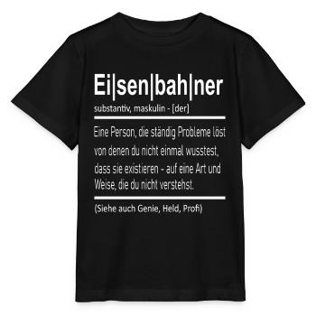 Eisenbahn Eisenbahner - Stanley/Stella Kinder T-Shirt MINI CREATOR  - Schwarz - Vorne - Mikhail (115cm)