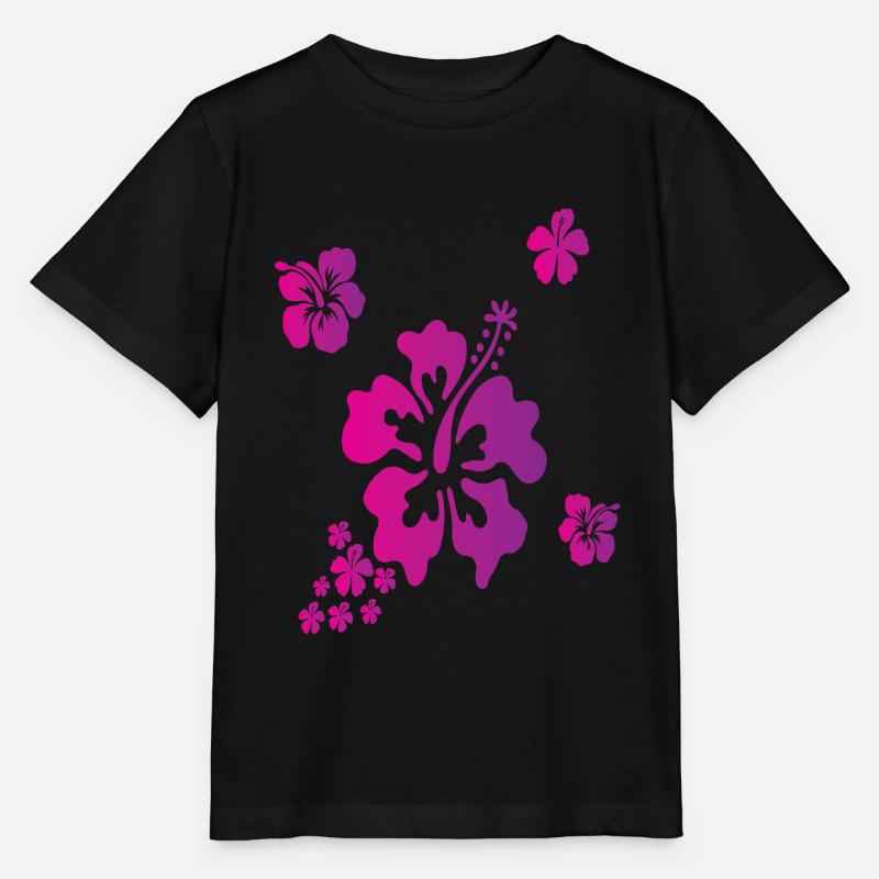 Hawaï Hisbiscus Fleurs Vacances - T-shirt bio MINI CREATOR Stanley/Stella Enfant - noir