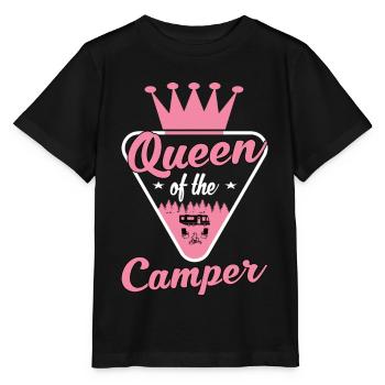 The camping queen caravan and campsite - Stanley/Stella MINI CREATOR Kids’ T-Shirt - black - Front - Mikhail (115cm)