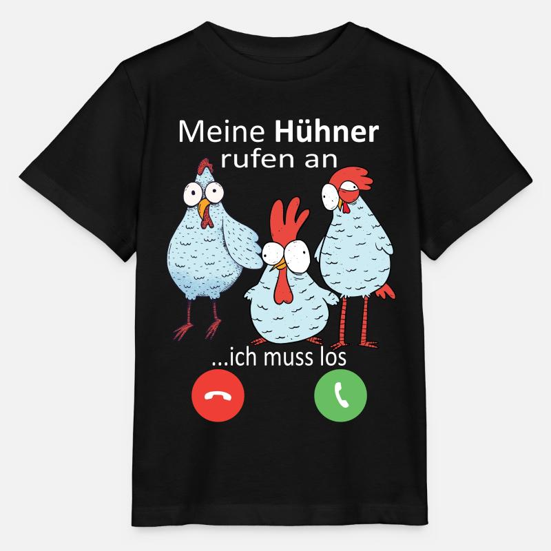 Hühner rufen an Landwirt Huhn Bauer - Stanley/Stella Kinder T-Shirt MINI CREATOR  - Schwarz