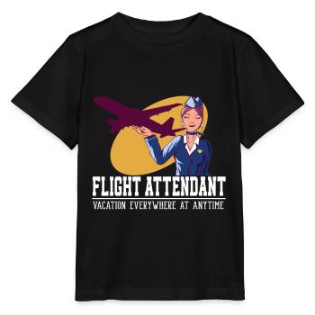 Flight Attendant Vacation Everywhere - T-shirt bio MINI CREATOR Stanley/Stella Enfant - noir - Devant - Mikhail (115cm)
