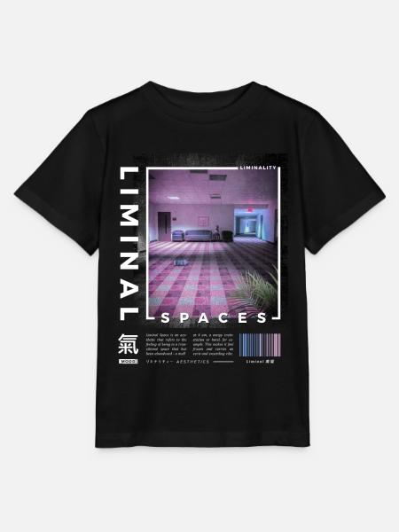 Liminal Spaces Retro 80s & 90s Aesthetic Vaporwave - Stanley/Stella MINI CREATOR Kids’ T-Shirt - black