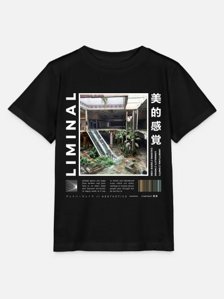Liminal Spaces Retro 80s & 90s Aesthetic Vaporwave - Stanley/Stella MINI CREATOR Kids’ T-Shirt - black