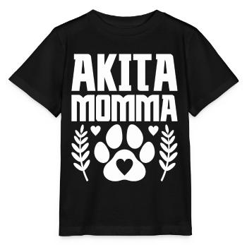 Dog Akita Mama Paw Akita Momma - Stanley/Stella MINI CREATOR Kids’ T-Shirt - black - Front - Mikhail (115cm)