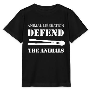 Animal Liberation Defend The Animals Activiste des droits des animaux - T-shirt bio MINI CREATOR Stanley/Stella Enfant - noir - Devant - Mikhail (115cm)