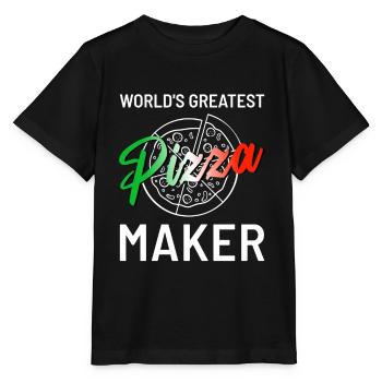 Pizzeria pour le meilleur pizzaiolo du monde - T-shirt bio MINI CREATOR Stanley/Stella Enfant - noir - Devant - Mikhail (115cm)