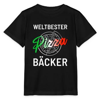 Pizzeria für den Weltbesten Pizzabäcker - Stanley/Stella Kinder T-Shirt MINI CREATOR  - Schwarz - Vorne - Mikhail (115cm)