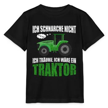 Traktor Schnarchen Trekker Schlepper Landwirt - Stanley/Stella Kinder T-Shirt MINI CREATOR  - Schwarz - Vorne - Mikhail (115cm)