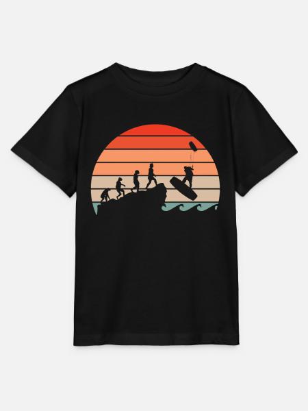 Kitesurfer Evolutie Kite Kiteboarding Surfer - Stanley/Stella Kinder-T-shirt MINI CREATOR  - zwart