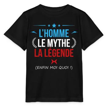L'homme le mythe la légende - T-shirt bio MINI CREATOR Stanley/Stella Enfant - noir - Devant - Mikhail (115cm)