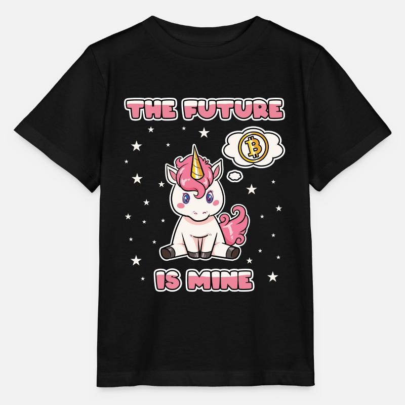 Licorne Bitcoin Finances Crypto BTC Bébé Drôle - T-shirt bio MINI CREATOR Stanley/Stella Enfant - noir