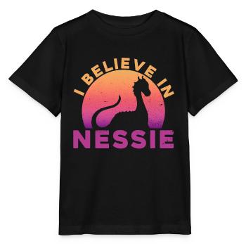 I Believe In Nessie - Loch Ness Nessie - Stanley/Stella Kinder T-Shirt MINI CREATOR  - Schwarz - Vorne - Mikhail (115cm)