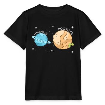 Uranus Poopiter - Uranus Planet Weltraum Lustig - Stanley/Stella Kinder T-Shirt MINI CREATOR  - Schwarz - Vorne - Mikhail (115cm)