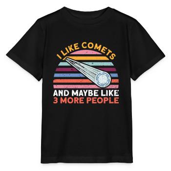 J’aime les comètes et peut-être comme 3 autres personnes - Comet - T-shirt bio MINI CREATOR Stanley/Stella Enfant - noir - Devant - Mikhail (115cm)