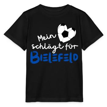 Mein Herz schlägt für Bielefeld - Stanley/Stella Kinder T-Shirt MINI CREATOR  - Schwarz - Vorne - Mikhail (115cm)