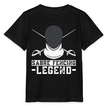 Légende de l’escrime sabre - Escrimeur d’escrime sabre - T-shirt bio MINI CREATOR Stanley/Stella Enfant - noir - Devant - Mikhail (115cm)