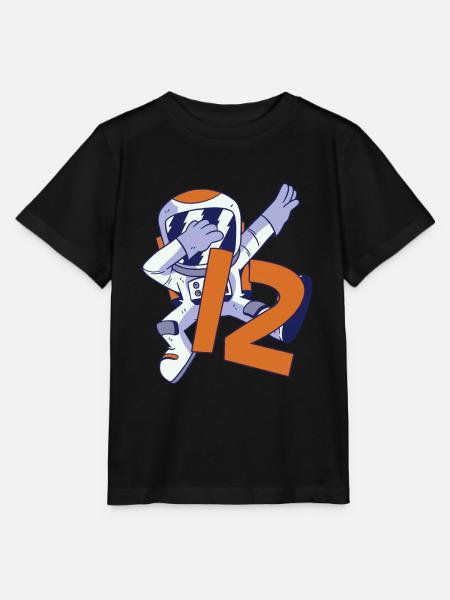 12. Geburtstag Astronaut 12 Jahre Weltraumgalaxie - Stanley/Stella Kinder T-Shirt MINI CREATOR - Schwarz