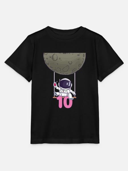 10. Geburtstag Astronaut 10 Jahre Weltraumgalaxie - Stanley/Stella Kinder T-Shirt MINI CREATOR  - Schwarz