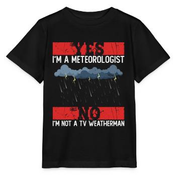 Météorologue Météo Climat Prévisions Météo - T-shirt bio MINI CREATOR Stanley/Stella Enfant - noir - Devant - Mikhail (115cm)