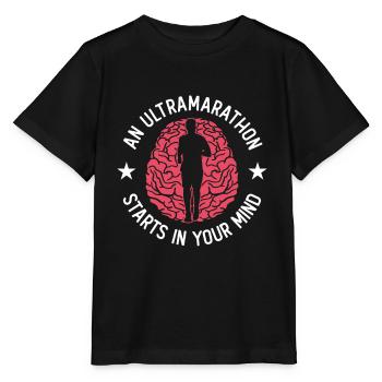 Ein Ultramarathon beginnt im Kopf - Ultra Marathon - Stanley/Stella Kinder T-Shirt MINI CREATOR  - Schwarz - Vorne - Mikhail (115cm)