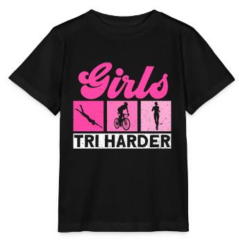 Girls Tri - Triathlète d’entraînement de triathlon - T-shirt bio MINI CREATOR Stanley/Stella Enfant - noir - Devant - Mikhail (115cm)