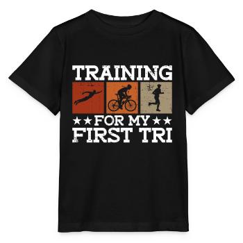 Entraînement pour mon premier Tri - Triathlon - T-shirt bio MINI CREATOR Stanley/Stella Enfant - noir - Devant - Mikhail (115cm)