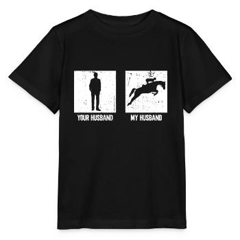 Votre mari mon mari - Courses de chevaux - T-shirt bio MINI CREATOR Stanley/Stella Enfant - noir - Devant - Mikhail (115cm)
