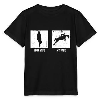 Your Wife My Wife - Saut d’obstacles aux courses de chevaux - T-shirt bio MINI CREATOR Stanley/Stella Enfant - noir - Devant - Mikhail (115cm)