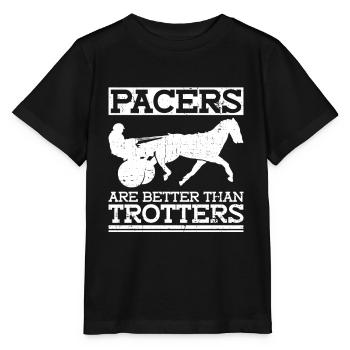 Pacers are better than trotters - horse racing - Stanley/Stella MINI CREATOR Kids’ T-Shirt - black - Front - Mikhail (115cm)