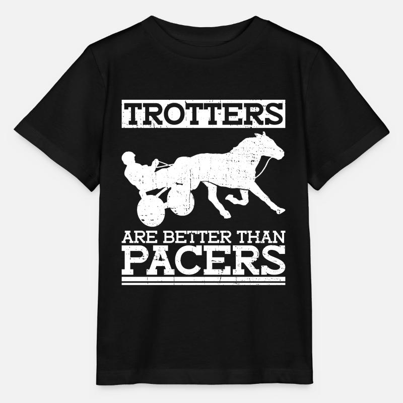 Les trotteurs sont meilleurs que les pacers - courses de chevaux - T-shirt bio MINI CREATOR Stanley/Stella Enfant - noir