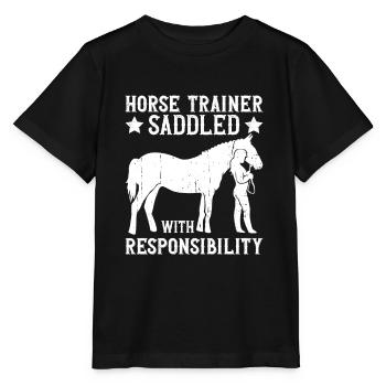 Horse trainer with responsibility - - Stanley/Stella MINI CREATOR Kids’ T-Shirt - black - Front - Mikhail (115cm)