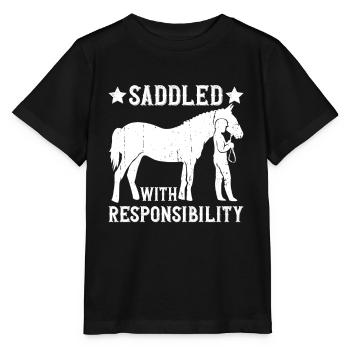 Horse trainer with responsibility - - Stanley/Stella MINI CREATOR Kids’ T-Shirt - black - Front - Mikhail (115cm)
