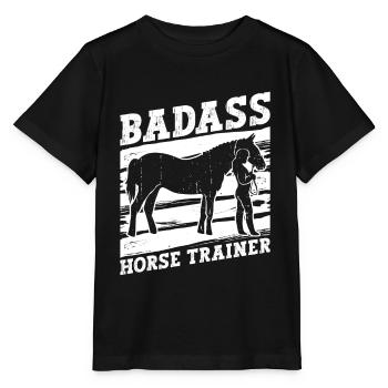 Badass Horse Trainer - Horse Trainer Riding Riding - Stanley/Stella MINI CREATOR Kids’ T-Shirt - black - Front - Mikhail (115cm)