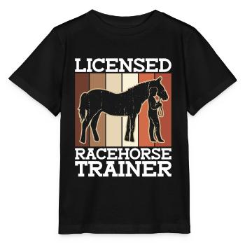 Entraîneur de chevaux de course agréé - Entraîneur de chevaux - T-shirt bio MINI CREATOR Stanley/Stella Enfant - noir - Devant - Mikhail (115cm)