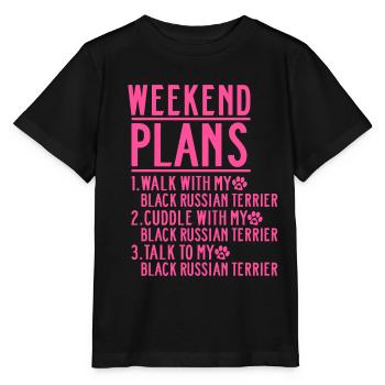 Terrier russe noir Maman Maman Maîtresse - T-shirt bio MINI CREATOR Stanley/Stella Enfant - noir - Devant - Mikhail (115cm)