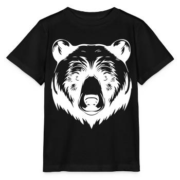 Ours Grizzly Animal - T-shirt bio MINI CREATOR Stanley/Stella Enfant - noir - Devant - Mikhail (115cm)