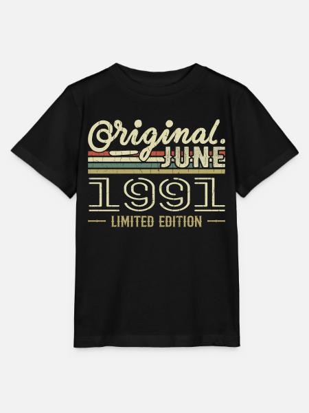 Junio 1991 Fecha de nacimiento Junio 1991 - Nacidos en Junio 1991 - Camiseta para niños MINI CREATOR de Stanley/Stella - negro