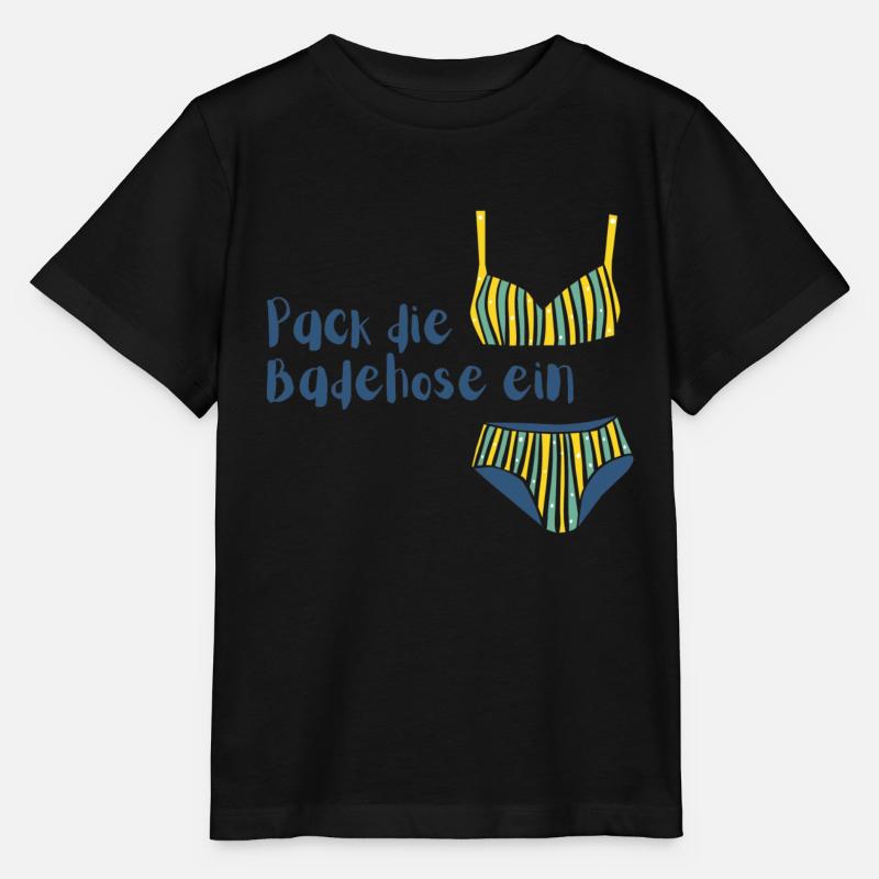 Pack die Badehose ein - Stanley/Stella Kinder T-Shirt MINI CREATOR  - Schwarz