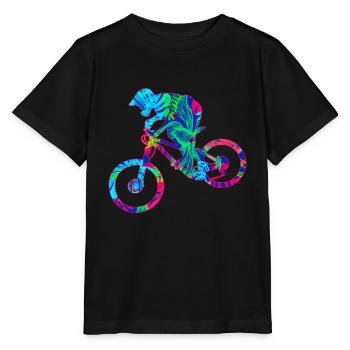 Tropisches Mountainbike bergab Freeride - Stanley/Stella Kinder T-Shirt MINI CREATOR  - Schwarz - Vorne - Mikhail (115cm)