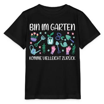 Süßer Garten Spruch Witzig Rechen Blumen Pflanzen - Stanley/Stella Kinder T-Shirt MINI CREATOR  - Schwarz - Vorne - Mikhail (115cm)