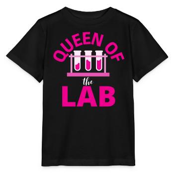 Königin des Labors, Queen of the lab - T-shirt bio MINI CREATOR Stanley/Stella Enfant - noir - Devant - Mikhail (115cm)