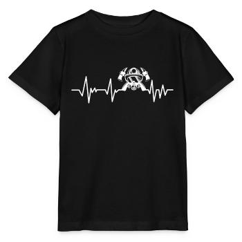 Feuerwehrmann Feuerwehrmann Herzschlag - Stanley/Stella Kinder T-Shirt MINI CREATOR  - Schwarz - Vorne - Mikhail (115cm)