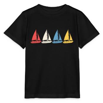 retro sailing captain sail t-shirt sailboat - Stanley/Stella MINI CREATOR Kids’ T-Shirt - black - Front - Mikhail (115cm)