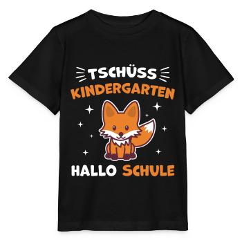 Schulkind Erste Klasse Einschulung Fuchs - Stanley/Stella Kinder T-Shirt MINI CREATOR  - Schwarz - Vorne - Mikhail (115cm)