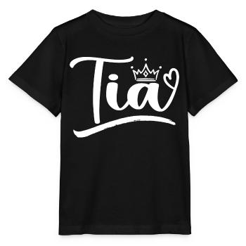 Best Tia Ever Aunt Leopard Print Mothers Day Tia - Stanley/Stella MINI CREATOR Kids’ T-Shirt - black - Front - Mikhail (115cm)